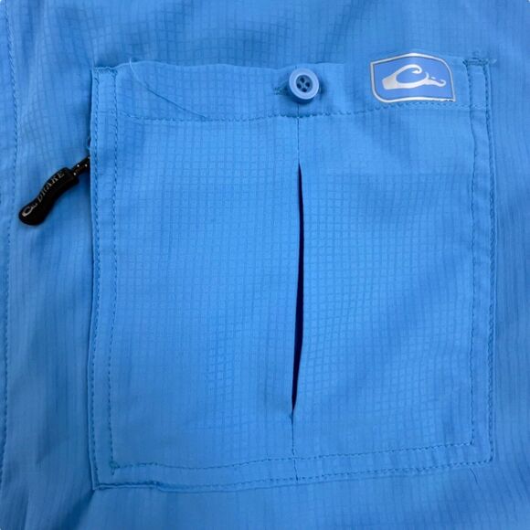 Drake DPF Performance Fishing Shirt Men's M Vented Mesh Button Down Short Sleeve - Picture 3 of 13